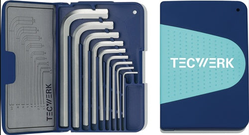 Winkelschraubendrehersatz 9-tlg.Klappkassette SW 1,5-10mm kurz S2-Stahl TECWERK