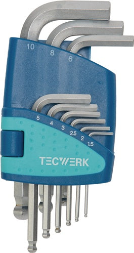 Sechskantwinkelschraubendrehersatz 9-tlg.Ku.-Halter SW 1,5-10mm kurz