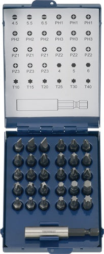 Bitsortiment 31-tlg.Schlitz/PH/PZD/TX m.Magnet u.Spreng-Ri TECWERK