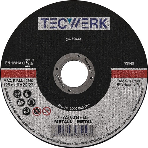 Trennscheibe D180x3mm ger.STA Bohr.22,23mm TECWERK - VPE: 25