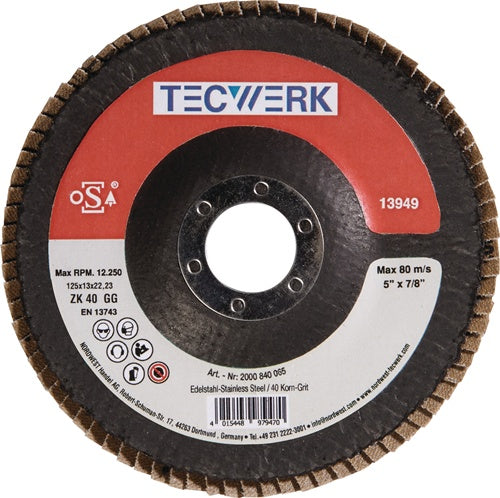 Fächerscheibe D.125mm K.60 kon.Alu.SCg TECWERK - VPE: 10