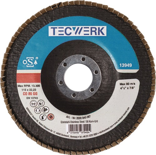 Fächerscheibe D.115mm K.120 kon.INOX CO TECWERK - VPE: 10