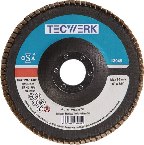 Fächerscheibe Kehlnaht D.125mm K.80 kon.INOX ZK TECWERK - VPE: 10