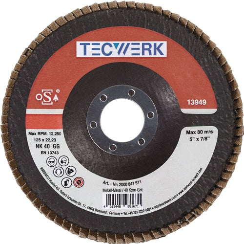 Fächerscheibe D.125mm K.80 kon.Stahl/Holz NK TECWERK - VPE: 10