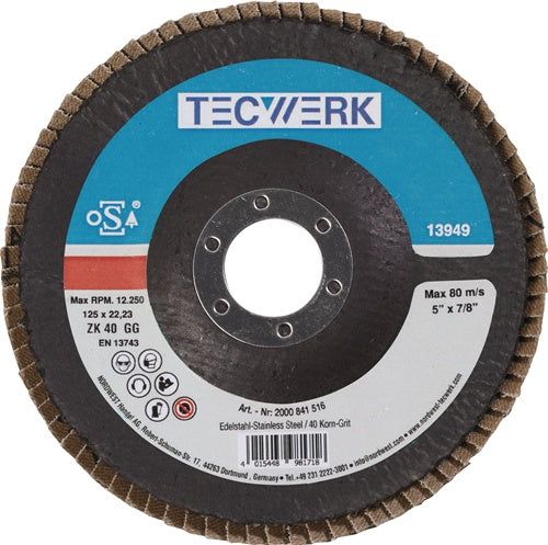 Fächerscheibe D.180mm K.80 kon.INOX ZK TECWERK - VPE: 10