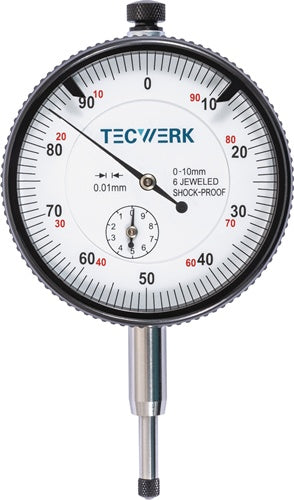 Messuhr DIN 878 10mm Abl.0,01mm m.Stoßschutz TECWERK