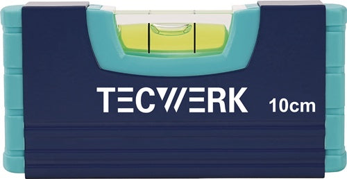 Wasserwaage 10cm Alu.blau ± 1,0 mm/m TECWERK