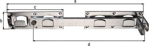 Doppeltorüberwurf links / rechts verwendbar 430x70x180x333mm Loch-Ø5 mm 12 GAH