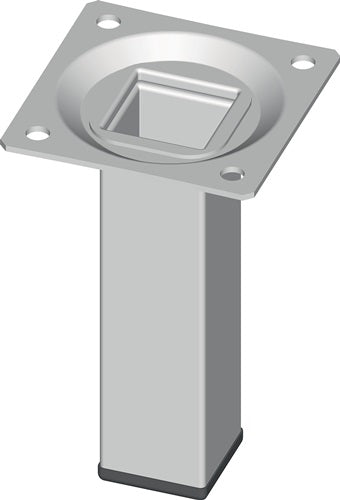 Möbelfuß weiß 25 x 25 mm Höhe 100 mm Anschraubplatte ELEMENT SYSTEM - VPE: 4