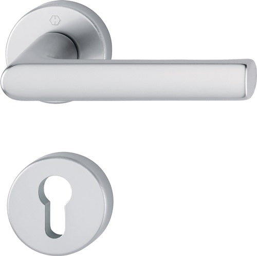 Rosettengarnitur Hamburg 1700 / 42KB/42KBS Aluminium F1 rund PZ DIN links / rechts D/D HOPPE