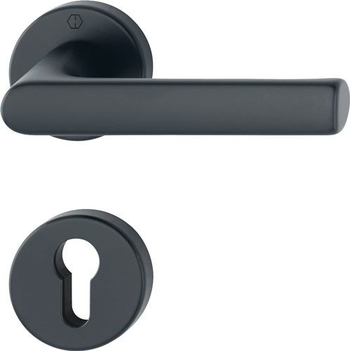 Rosettengarnitur Hamburg 1700 / 42KB/42KBS Aluminium F9714M rund PZ DIN links / rechts D/D HOPPE