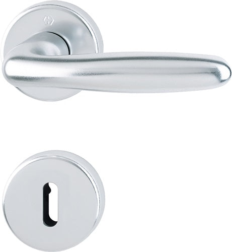 Rosettengarnitur Verona 1510 / 42KB/42KBS Aluminium F1 OB DIN links / rechts D/D HOPPE