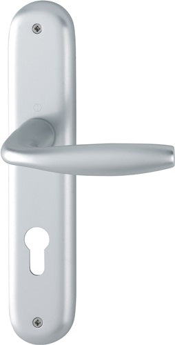 Langschildgarnitur New York 1810/273P Aluminium F1 PZ 72 mm DIN links / rechts HOPPE