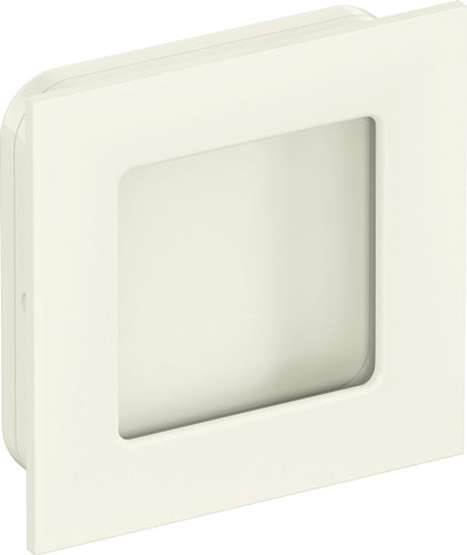 Schiebetürmuschel 54460 Polyamid 99 reinweiß glänzend quadratisch passend für Holztüren Länge 60 mm Breite 60 mm HEWI