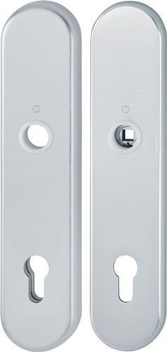 Langschildpaar E3331/3310 F1 / silberfarbig F1 PZ 92 mm HOPPE