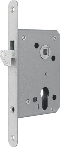 Schiebetür-Einsteckschloss 375 PZ 20/55/60/8 mm silber käntig Stulplänge 205 mm BKS