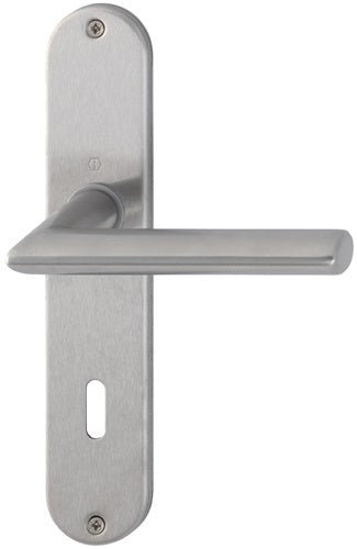 Langschildgarnitur Stockholm E1140Z/302 Edelstahl F69 OB 72 mm DIN links / rechts HOPPE