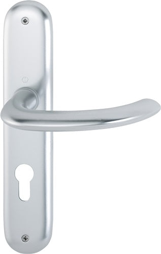 Langschildgarnitur Marseille 1138/273P Aluminium F1 PZ 72 mm DIN links / rechts HOPPE