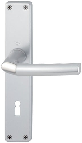 Langschildgarnitur Birmingham 1117/202SP Aluminium F1 OB 72 mm DIN links / rechts HOPPE