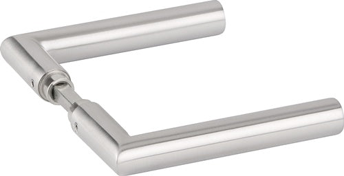 Glastürdrückerpaar 1802 BASIC 02 Edelstahl Gehrungsform Vierkant 8 mm HERMAT