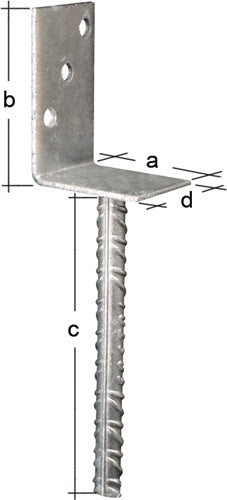 L-Pfostenträger ETA-10/0210 80x100x200x60mm feuerverzinkt GAH