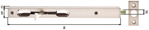Rohrkantriegel Länge 220 mm Breite 20 mm Höhe 15 mm Stahl silber mit Schließblech GAH