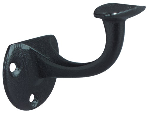 Handlaufträger Gusseisen schwarz lackiert Durchmesser Wandplatte 53 mm gewölbte Auflage DENI
