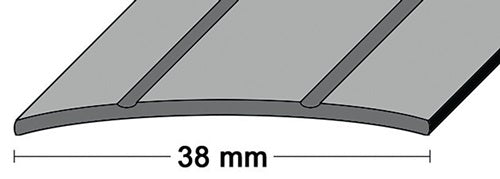 LM-Übergangsschiene Breite 38 mm Länge 90 cm Aluminium silberfarbig 2 Rillen mittig gelocht PG - VPE: 10