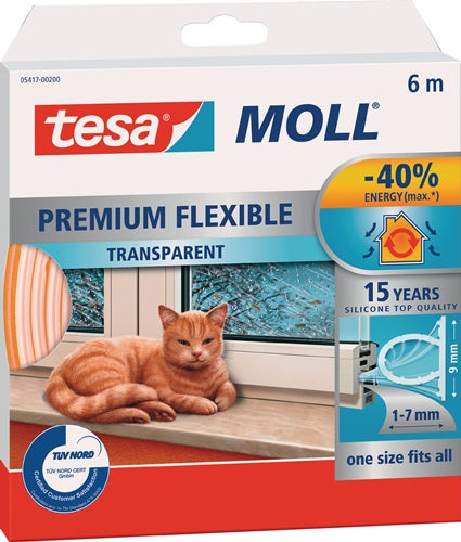 Silikondichtung tesamoll® 5417 B9mmxH7mmxL6m transparent TESA