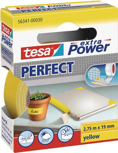 Gewebeband extra Power® 56341 gelb Länge 2,75 m Breite 19 mm Rolle TESA