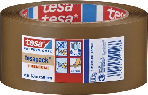 Verpackungsklebeband PVC tesapack® 4124 chamois Länge 66 m Breite 50 mm Rolle TESA