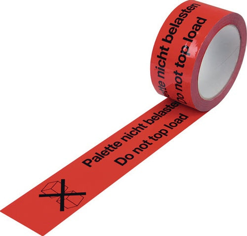 Warnklebeband PP Palette nicht belasten Länge 66 m Breite 50 mm rot Rolle TRANSPAK