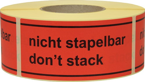 Hinweißetikett Nicht stapelbar Länge 145 mm Breite 70 mm rot 1000 St/Rolle TRANSPAK