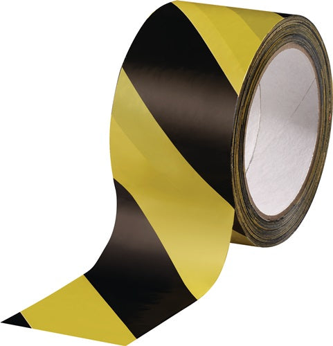 Warnmarkierungsband PVC schwarz/gelb Länge 66 m Breite 60 mm Rolle BURMANN