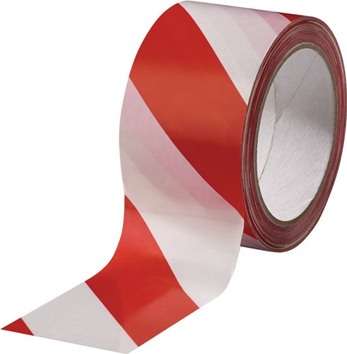 Warnmarkierungsband PVC rot/weiß Länge 66 m Breite 60 mm Rolle BURMANN