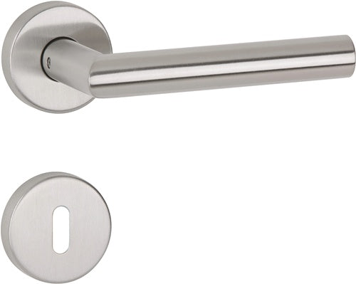 Drückergarnitur Basic 02 Edelstahl 60 Edelstahl matt U-Form DIN links / rechts D/D 30 APTEC