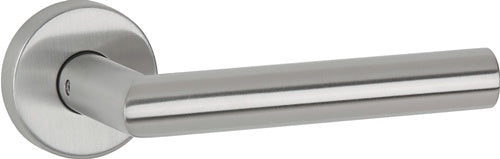 Drückergarnitur Basic 02 Edelstahl 60 Edelstahl matt Gehrung DIN links / rechts D/D 30 APTEC