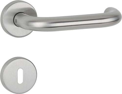 Drückergarnitur Basic 01 Edelstahl 60 Edelstahl matt U-Form BB DIN links / rechts D/D 30 APTEC