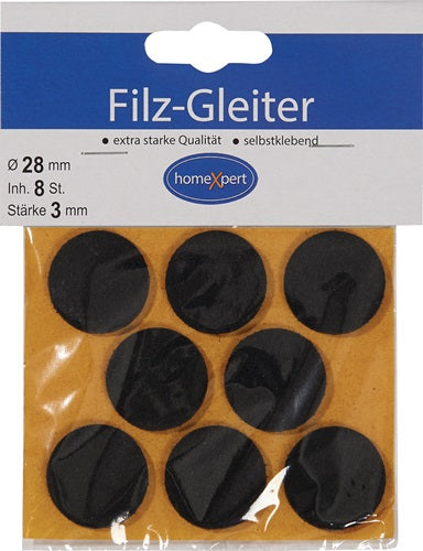 Filzgleiter 28 mm Filz braun selbstklebend 8 St/SB-Karte