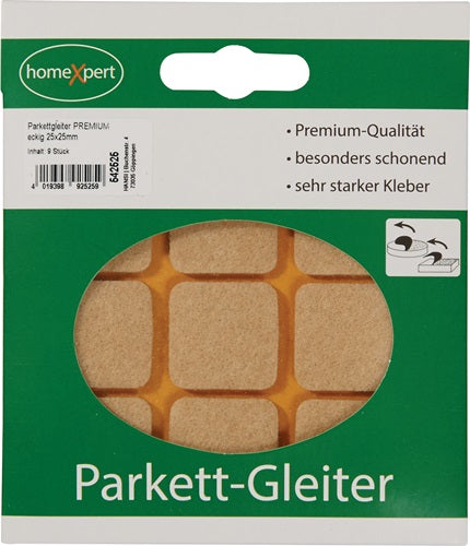 Parkettgleiter Premium 25 x 25 mm Filz natur eckig selbstklebend