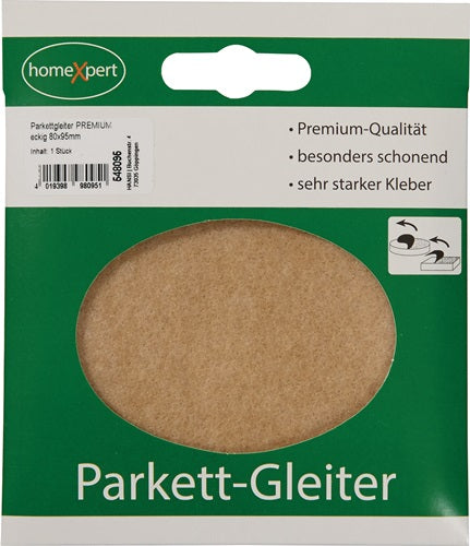 Parkettgleiter Premium 80 x 95 mm Filz natur eckig selbstklebend