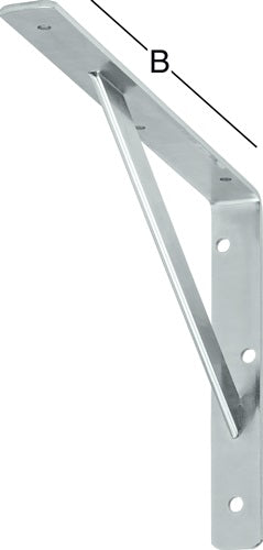 Stegkonsole Länge 300 mm Höhe 200 mm Breite 30 mm Stärke 4 mm Stahl pulverbeschichtet weiß Tragfähigkeit 300 kg VORMANN