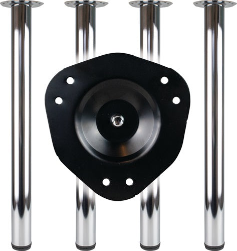 Tischbein-Set Chrom poliert 80 mm Höhe 870 mm Platten-Befestigung BMB