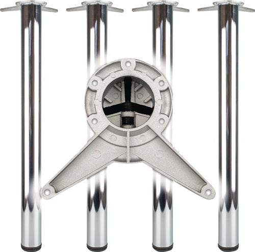 Tischbein-Set Chrom poliert 60 mm Höhe 710 mm Innensechskant Befestigung BMB