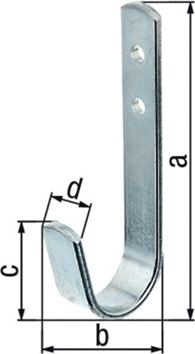Wandhaken einfach Ausladung 30 mm Stahl verzinkt Höhe 90 mm GAH - VPE: 20