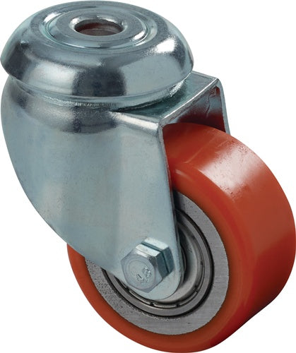 Lenkrolle Rad-Ø 50 mm Tragfähigkeit 120 kg mit Rückenloch 11 mm Polyurethan BS ROLLEN