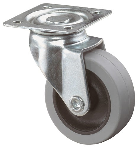 Lenkrolle Rad-Ø 50 mm Tragfähigkeit 35 kg mit Anschraubplatte grau BS ROLLEN