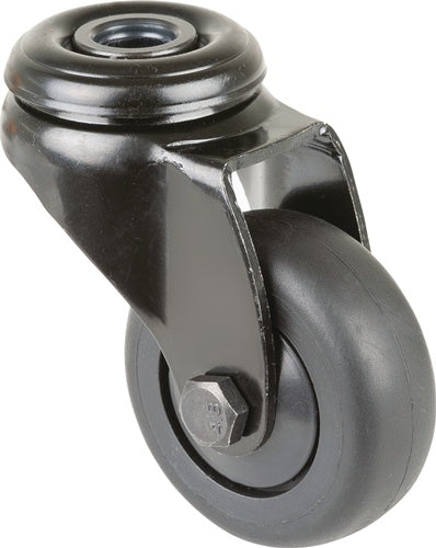 Lenkrolle Rad-Ø 50 mm Tragfähigkeit 50 kg mit Rückenloch Kunststoff Kugellager Gummi schwarz BS ROLLEN