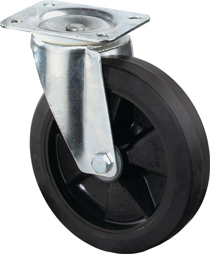 Lenkrolle Rad-Ø 125 mm Tragfähigkeit 150 kg Vollgummi Platte L115xB85 mm BS ROLLEN