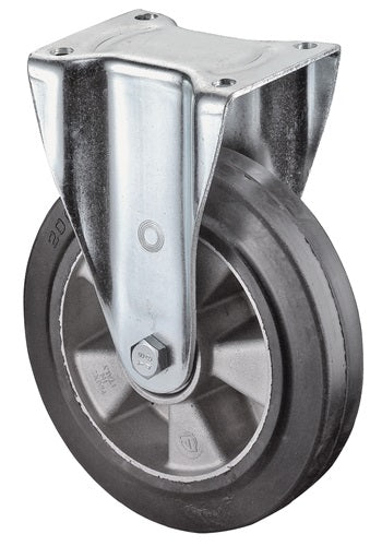 Schwerlast-Bockrolle Rad-Ø 100 mm Tragfähigkeit 150 kg Gummi 138 mm 110 mm BS ROLLEN